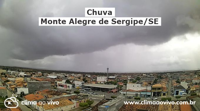 Na imagem mostra a passagem de chuva aos arredores de Monte Alegre de Sergipe/SE